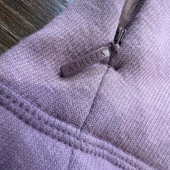 Athleta Cozy Karma Asym Pullover Womens EUC Size Small, Mauve Pink - Picture 6 of 13